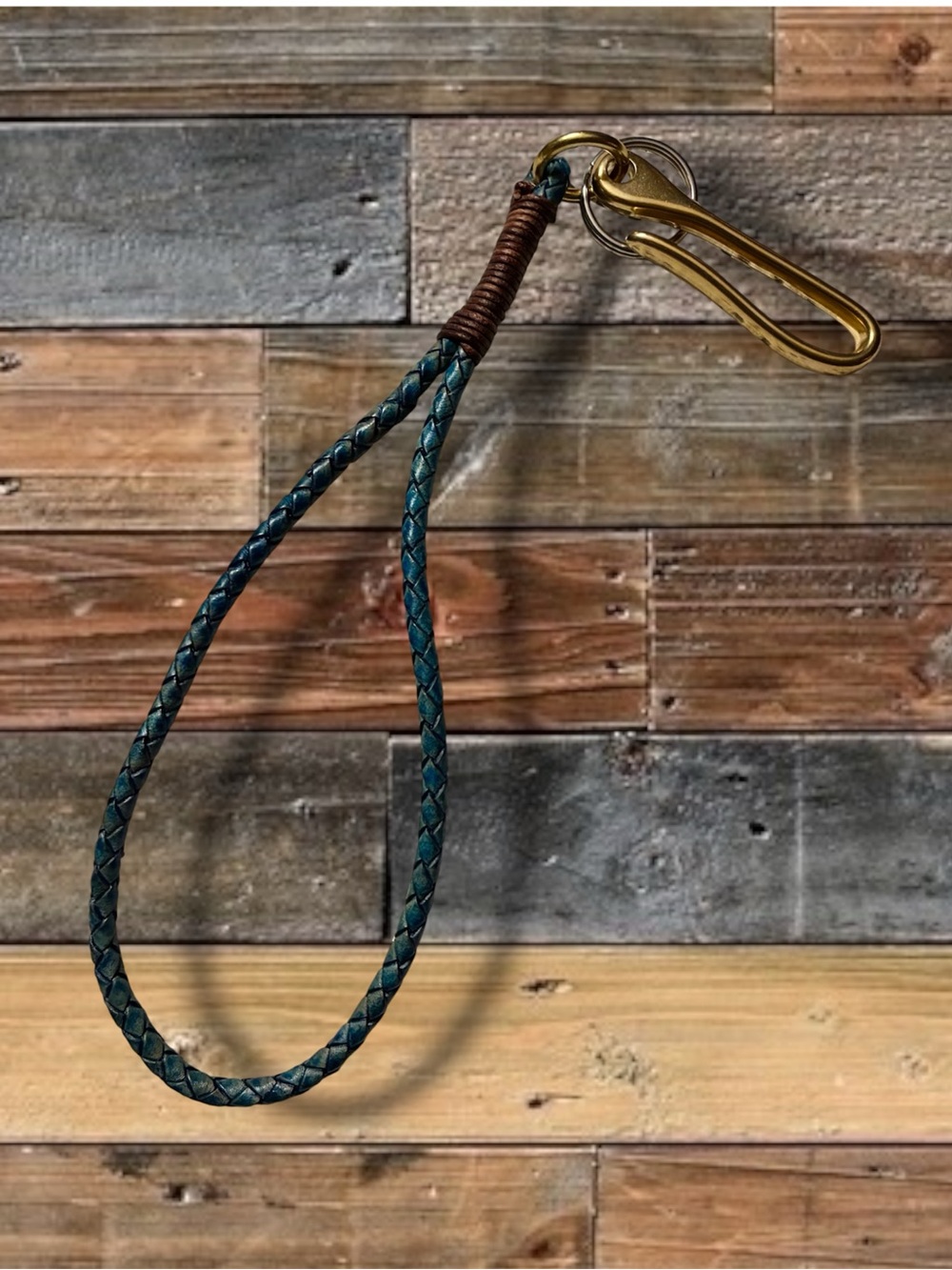 🔥🔥HAND CRAFTED INDIGO DYED LEATHER/ BRASS KEYCHAIN #2🔥🔥